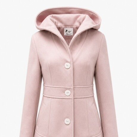 Abrigo 100% Lana con Capucha Amanecer Rosado