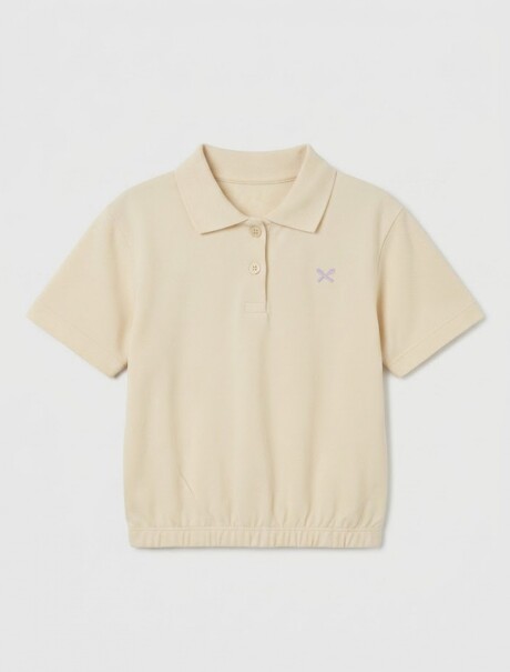 POLO OVERSIZED DE PIQUÉ BEIGE