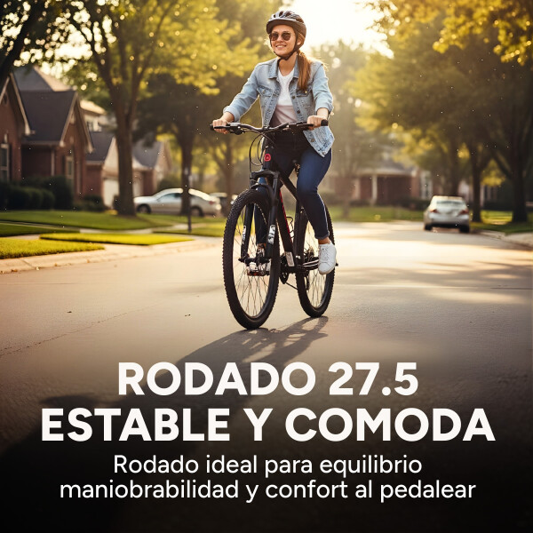 Bicicleta Crolan Montaña Rod 27.5 Freno Disco 21 Vel Shimano Color Negro Rojo