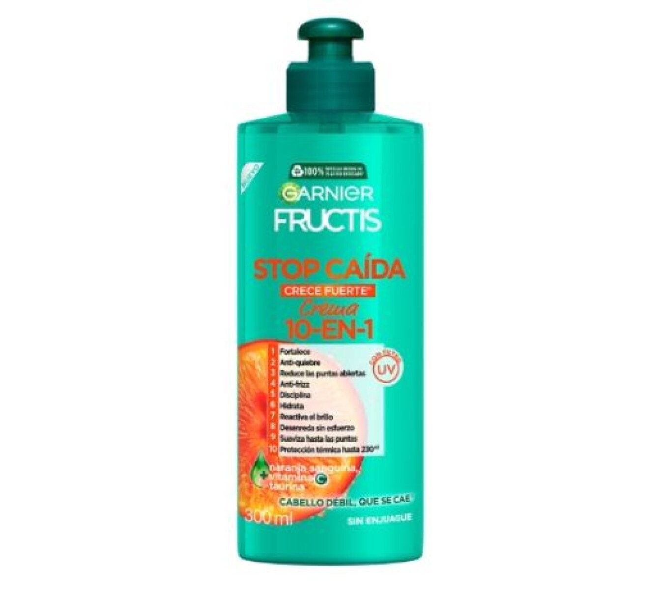 Garnier Fructis Crema de Peinar Stop Caída 10en1 300ml – Fortalece y Protege el Cabello 