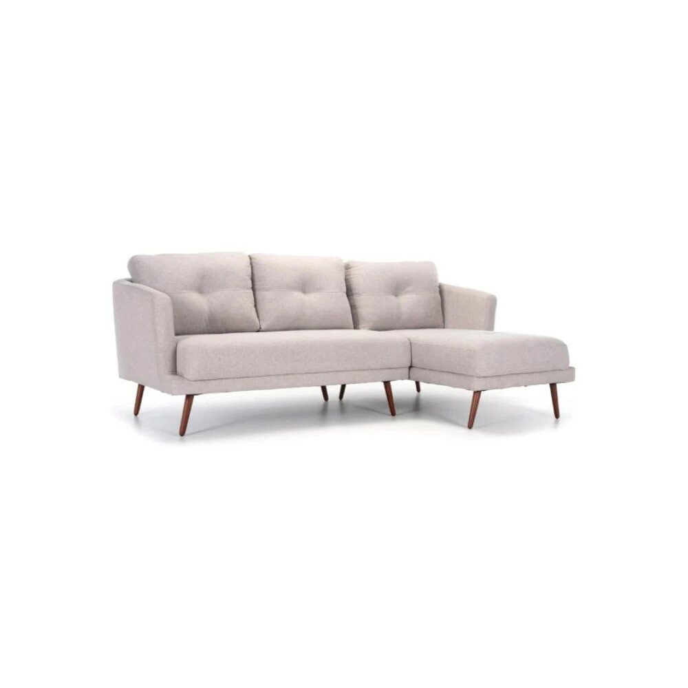 Sofá Con Chaise Triunfo - 3 Cuerpos Beige - Izquierdo