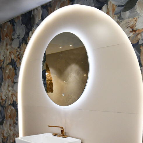 Espejo Frameless 80X80 Anticorrosion Con Luz Led Y Sensor One Touch 000