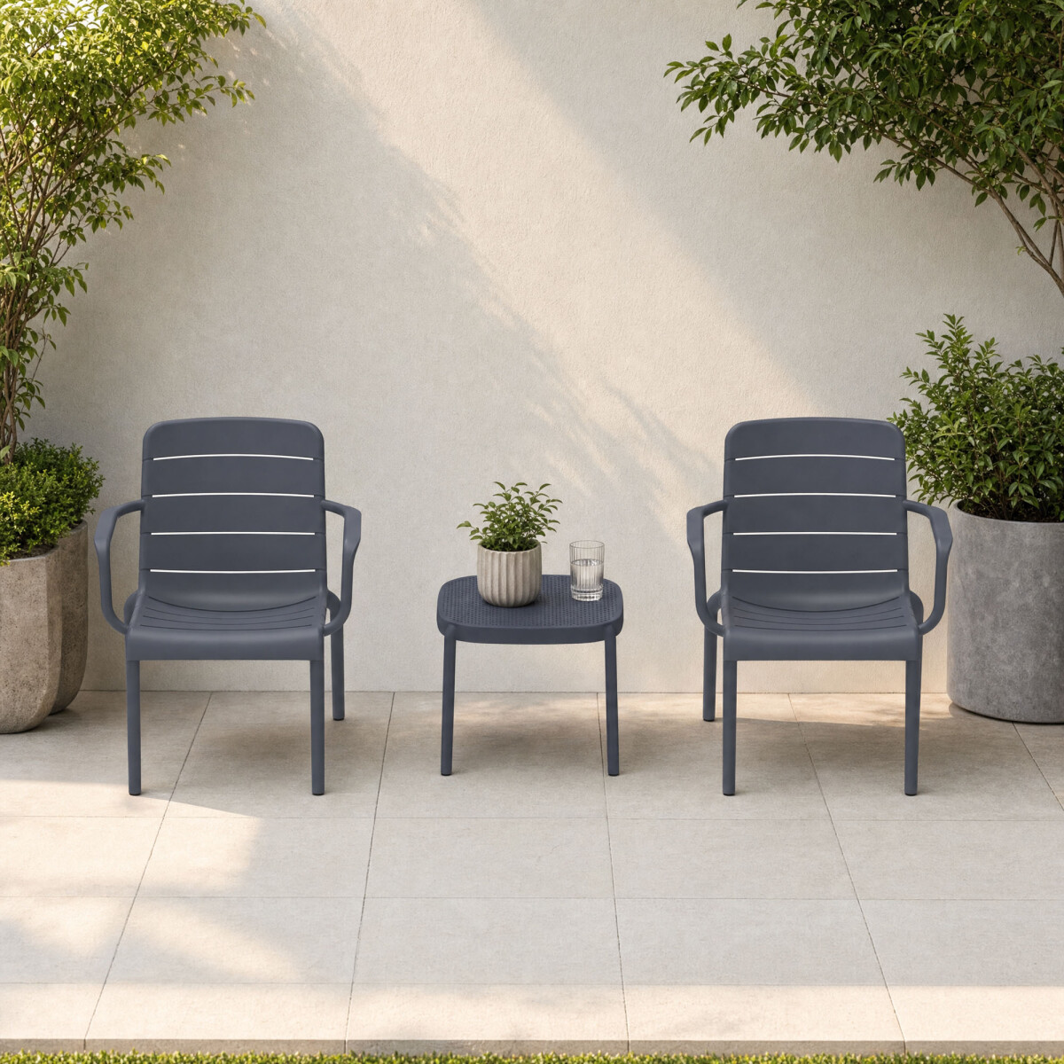 SET DE TERRAZA - POLIPROPILENO MARRON OASIS 