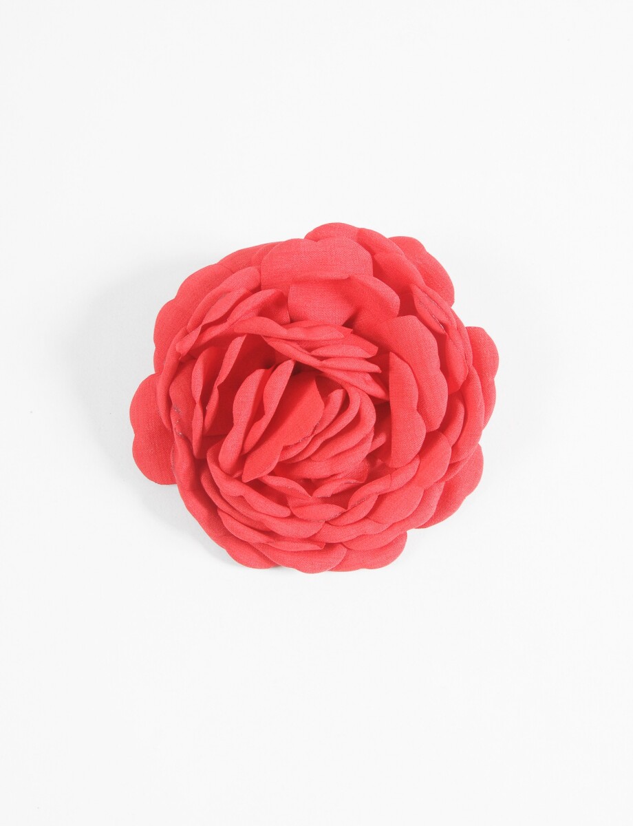 Prendedor flor tela - rojo 