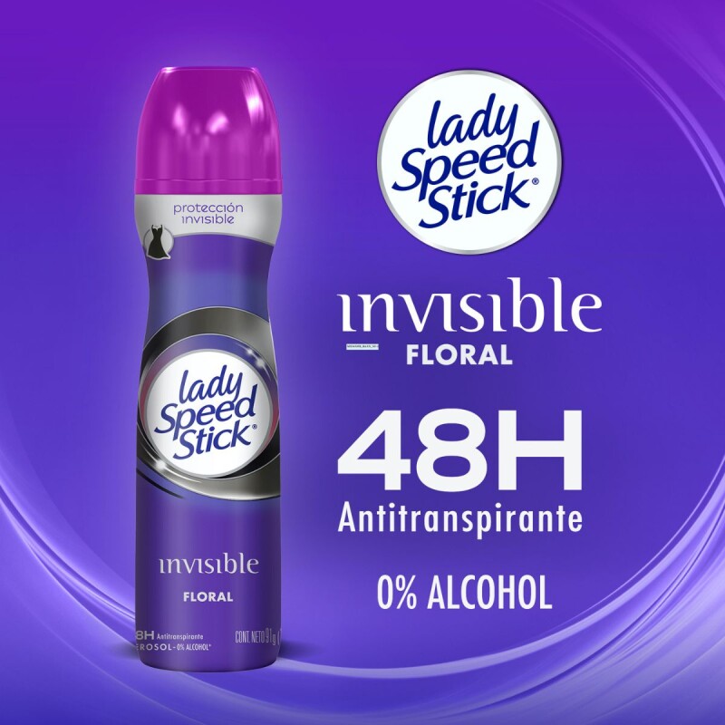 Desodorante Lady Speed Stick en Aerosol Invisible Floral 150 ML Desodorante Lady Speed Stick en Aerosol Invisible Floral 150 ML