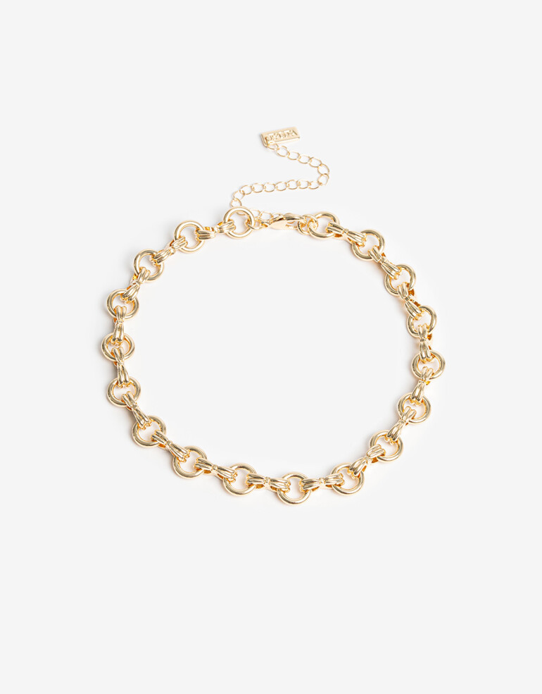 Collares Cortos Metal Collares Cortos Cadena De Metal - Dorado