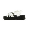 Angus Sandalia Niña Tira Cruzada C/ Pulsera Y Hebilla Blanco