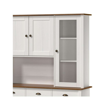Cristalero 8 Puertas 4 Cajones Li­nea Colonial Blanco/Freijo