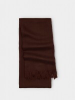 Pashmina De Lana Con Flecos marron