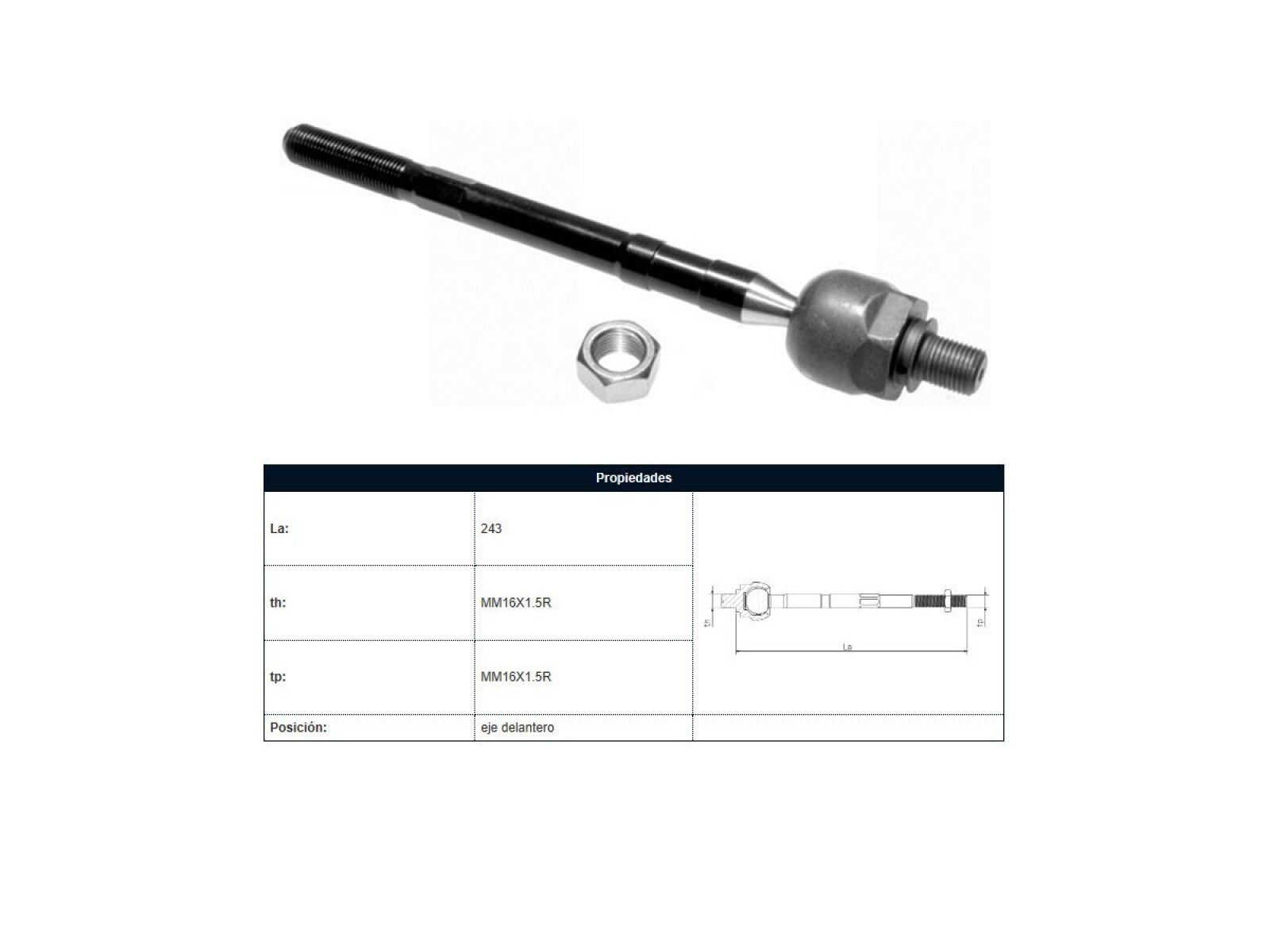 Mate Hyundai Tucson, Kia Sportage 94-25 Der/Izq 