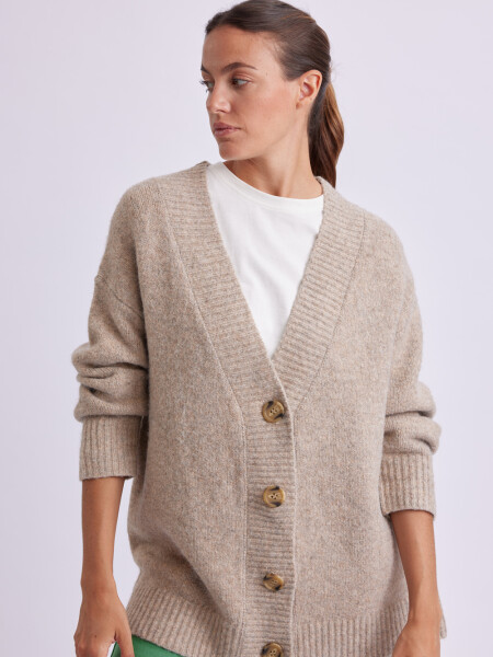 Cardigan de punto Beige