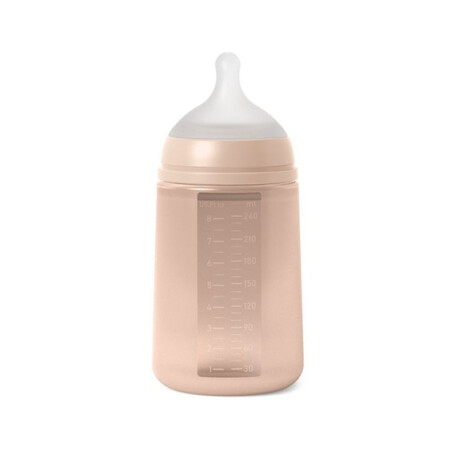Biberón Fisiológico Suavinex 3-6M Flujo M 240 ml Rosa