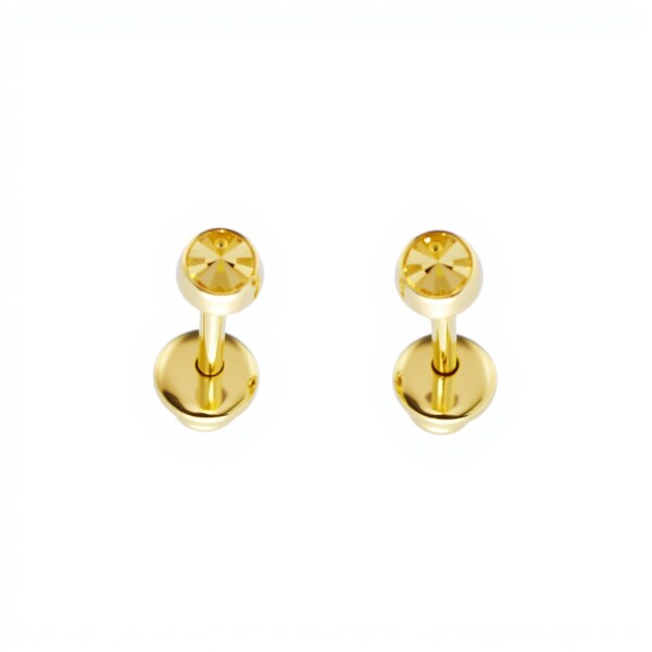 Abridores Media bolita-Oro 18k-Sin piedra-AB9506 sinpiedra
