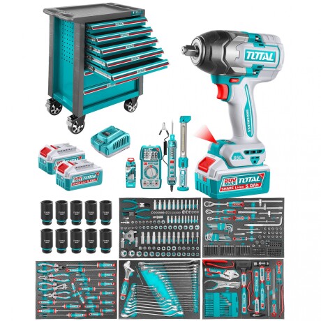 Set De 396 Piezas: Gabinete Organizador Con Llave Impacto 20v 1/2", Multímetro, Tester, Linterna, Herramientas Manuales Set De 396 Piezas: Gabinete Organizador Con Llave Impacto 20v 1/2", Multímetro, Tester, Linterna, Herramientas Manuales