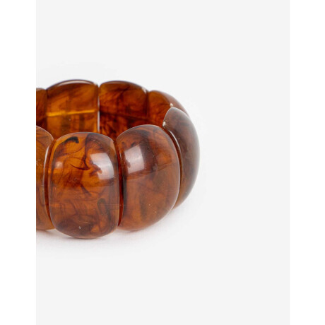 Pulsera Elástica Resina Marron Carey