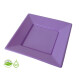 Plato Cuadrado Biodegradable x10 Und Lila