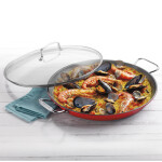 Cuisinart® PAELLA ANTIADHERENTE DE 38 CM CON TAPA - ROJO METÁLICO N/A