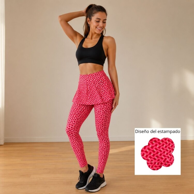 Calza larga con pollera estampada de tiro alto Ziggy
