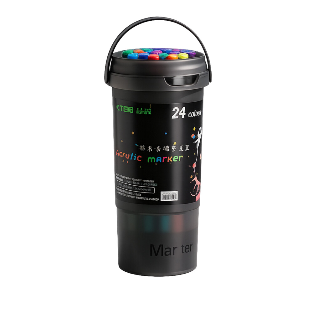 Marcadores En Balde Set De 24 Colores Estuche Redondo Marcadores En Balde Set De 24 Colores Estuche Redondo