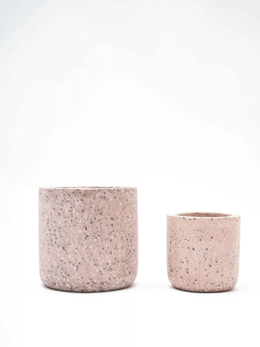 SET 2 MACETAS TERRAZO ROSA