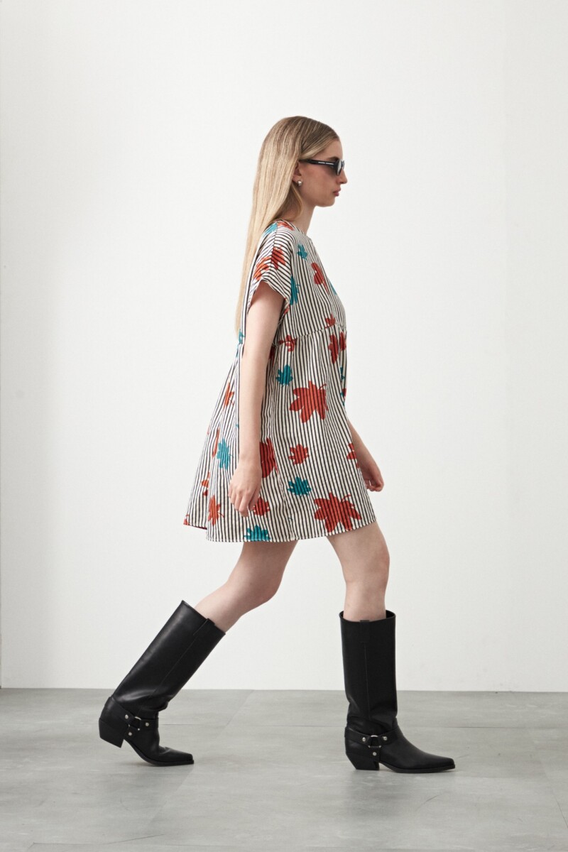 VESTIDO CASTAÑA Rayas