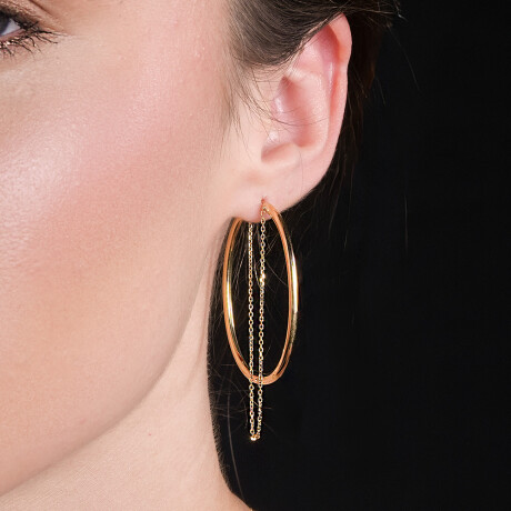 Aros con cadena de oro amarillo 18k Aros con cadena de oro amarillo 18k