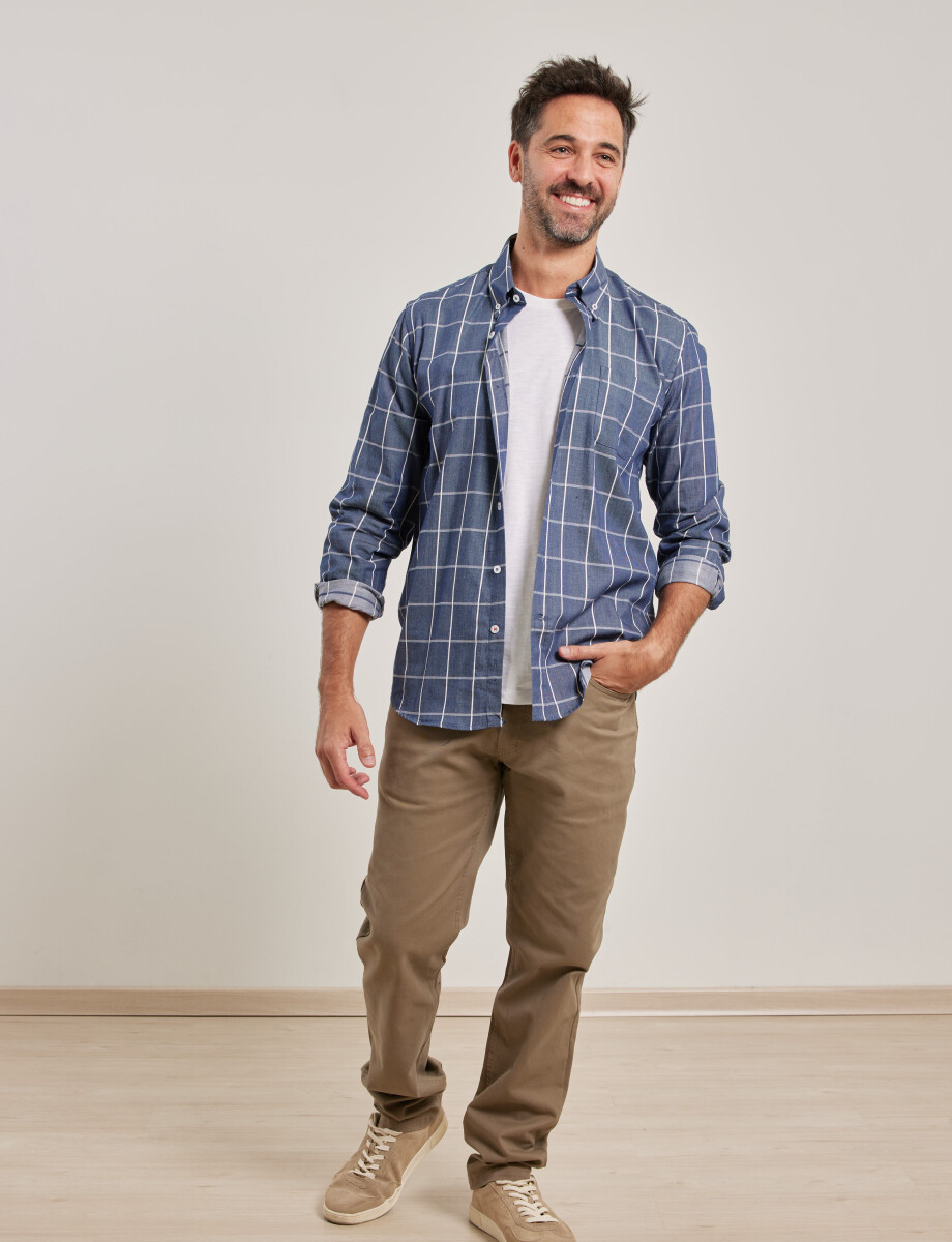 012525 CAMISA HARRY Azul/blanco