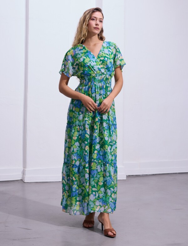 Vestido Maxi Dolman VERDE/MULTI