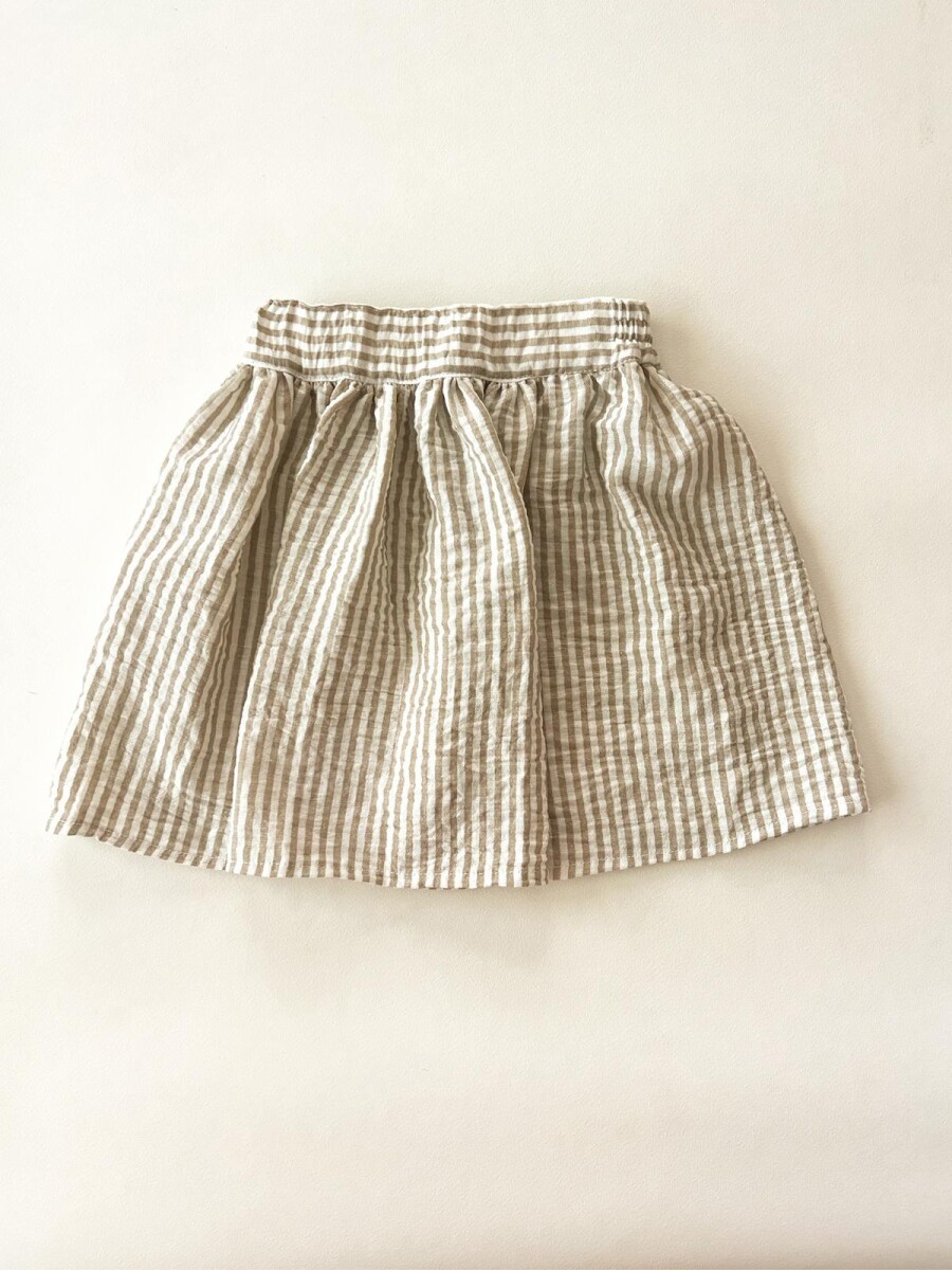 Pollera rayas beige 