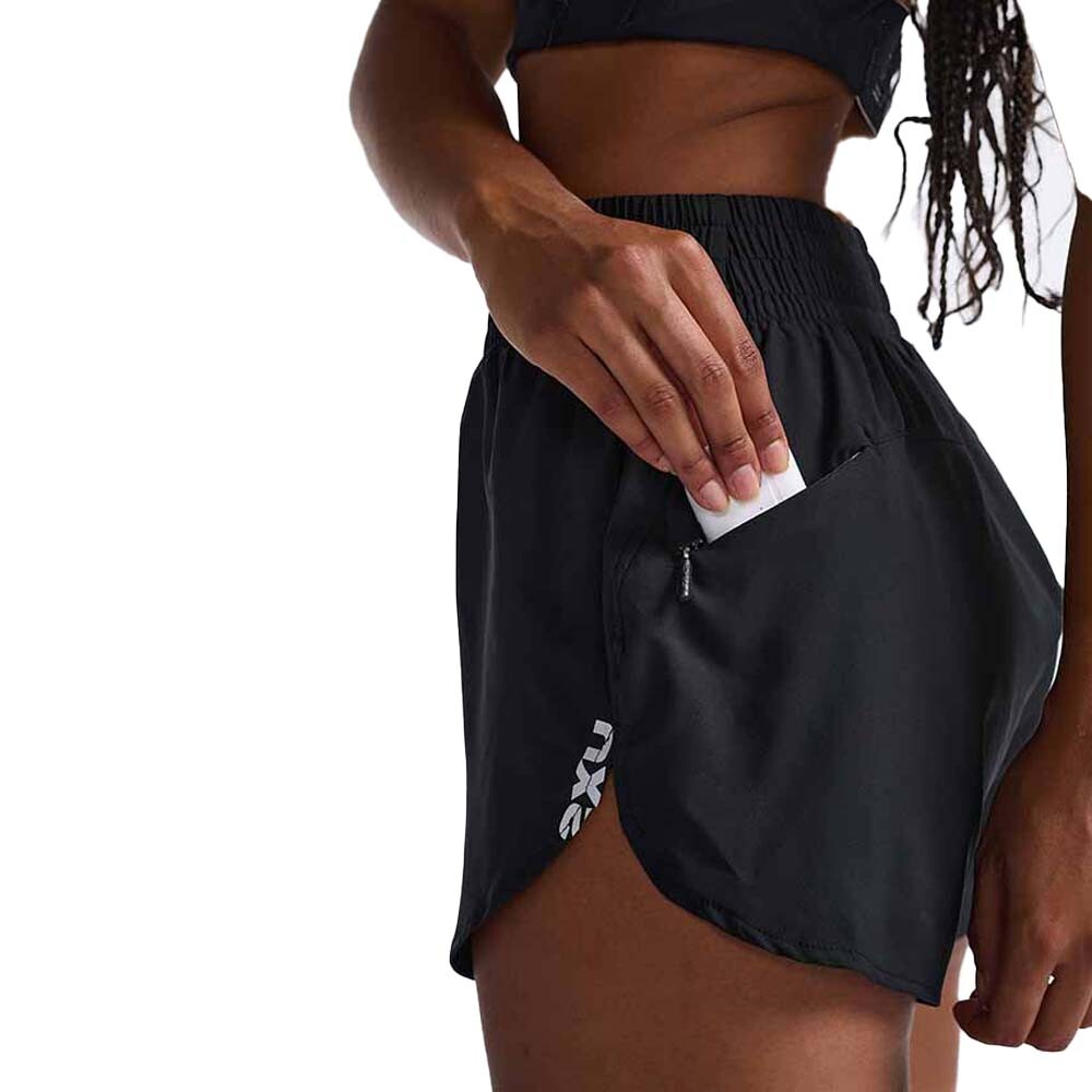 Aero Hi-Rise 4 Inch Shorts - Mujer Black/silver Reflective