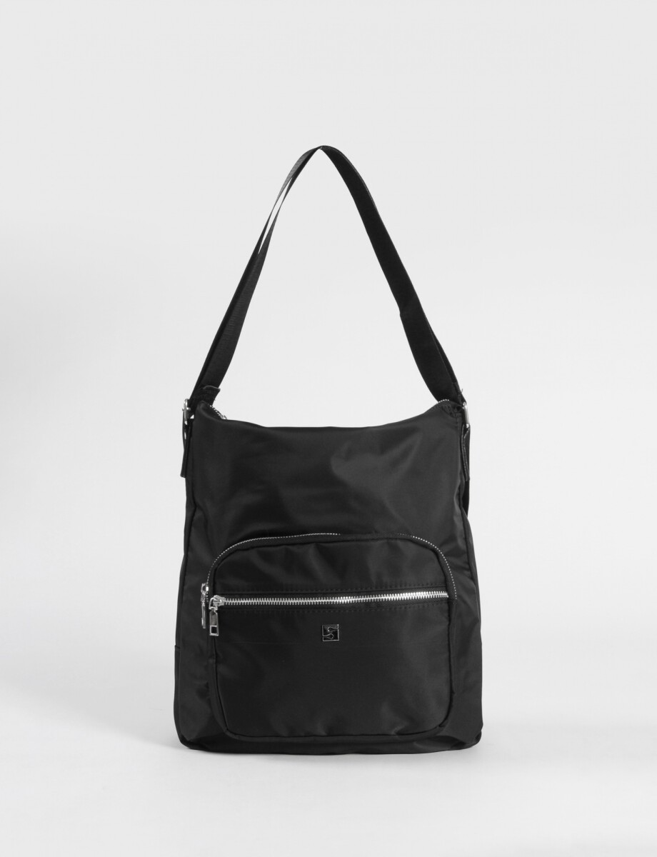 Hobo mochila con bolsillo - negro 
