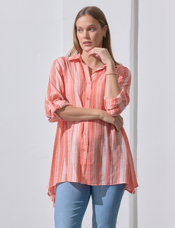 Camisa Larga CORAL/MULTI