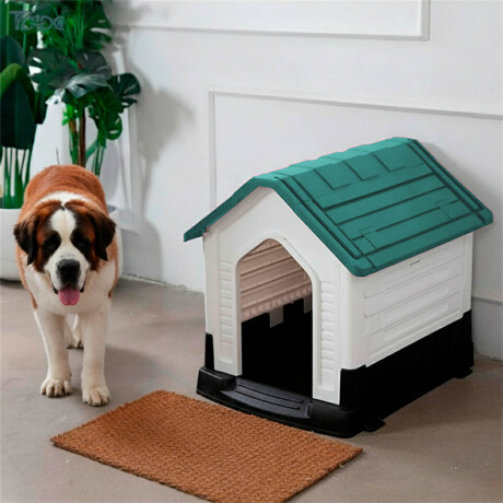 Casa Cucha Mascota Perro L 76x84x69 Resistente + Accesorio Verde