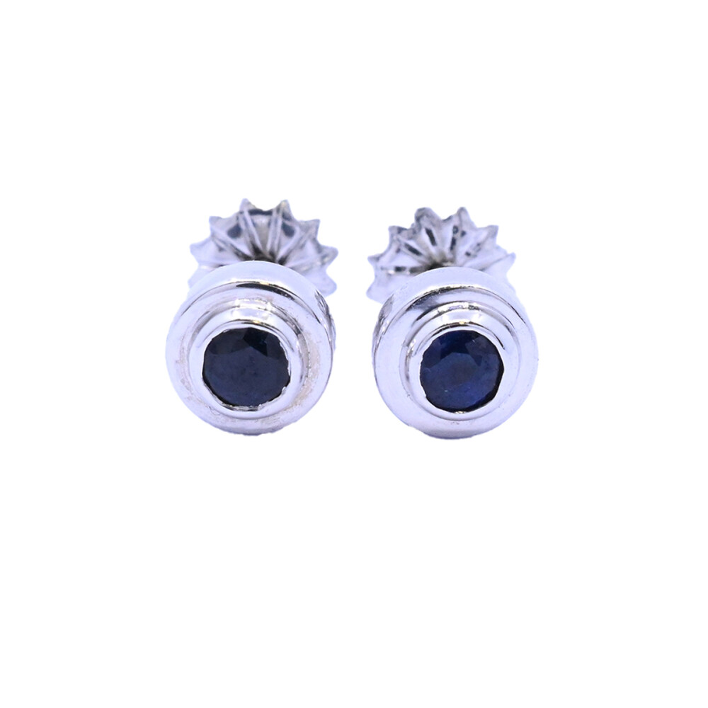 Caravanas oro 18k blanco y zafiro. Caravanas oro 18k blanco y zafiro.