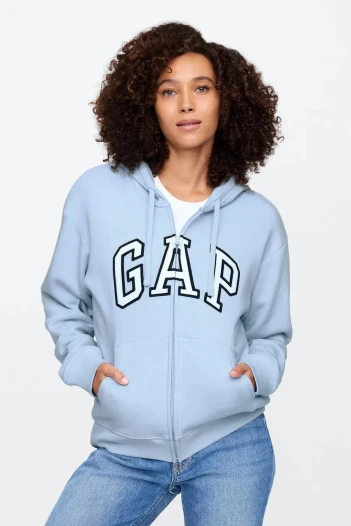 Canguro Con Cierre Logo Gap Mujer Light Blue Shadow