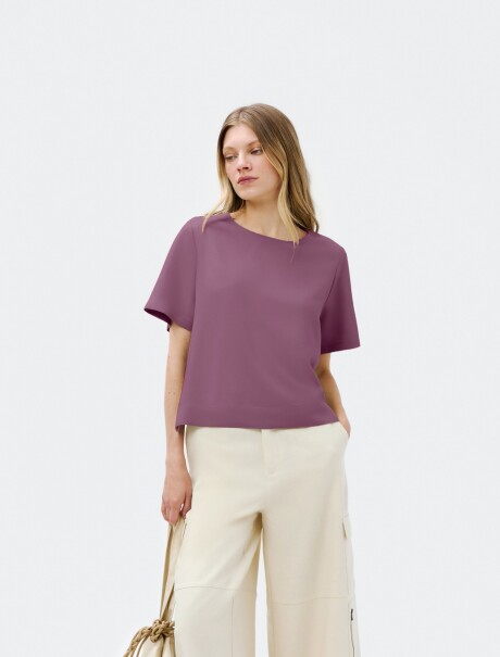 BLUSA CREPÉ MANGA CORTA VIOLETA