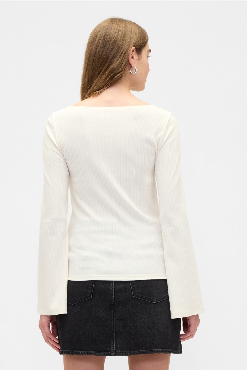 Remera Cuello Bote Mujer Ivory Frost