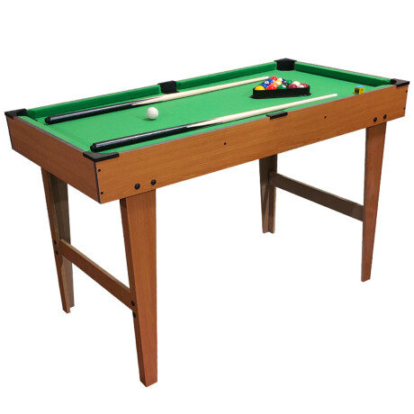 Set Mesa De Pool Billar Infantil + Tacos + Bolas +Acc Marron