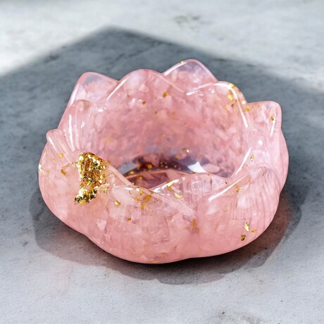 Portavela Flor De Loto En Piedra Rosa Claro