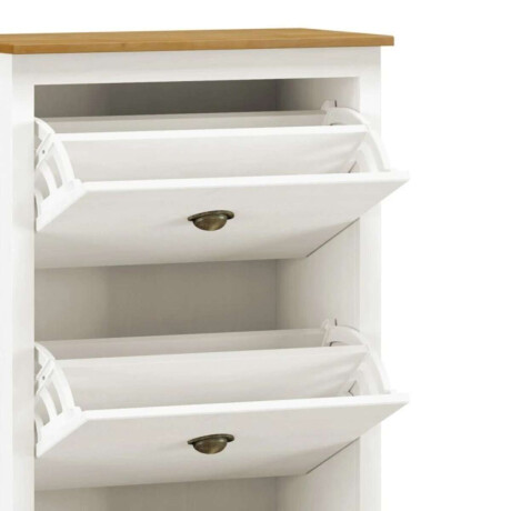 Zapatera 3 Cajones Linea Colonial Blanco/Freijo