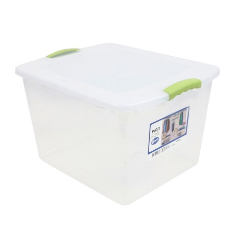 Caja Organizadora Plastica Transparente de 6 Litros Apilable con Trabas y  Manijas.