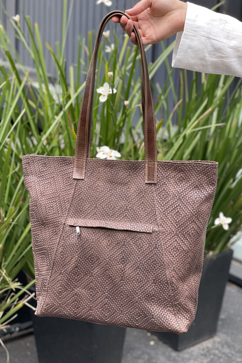 Bolso Sur Chocolate esterillado