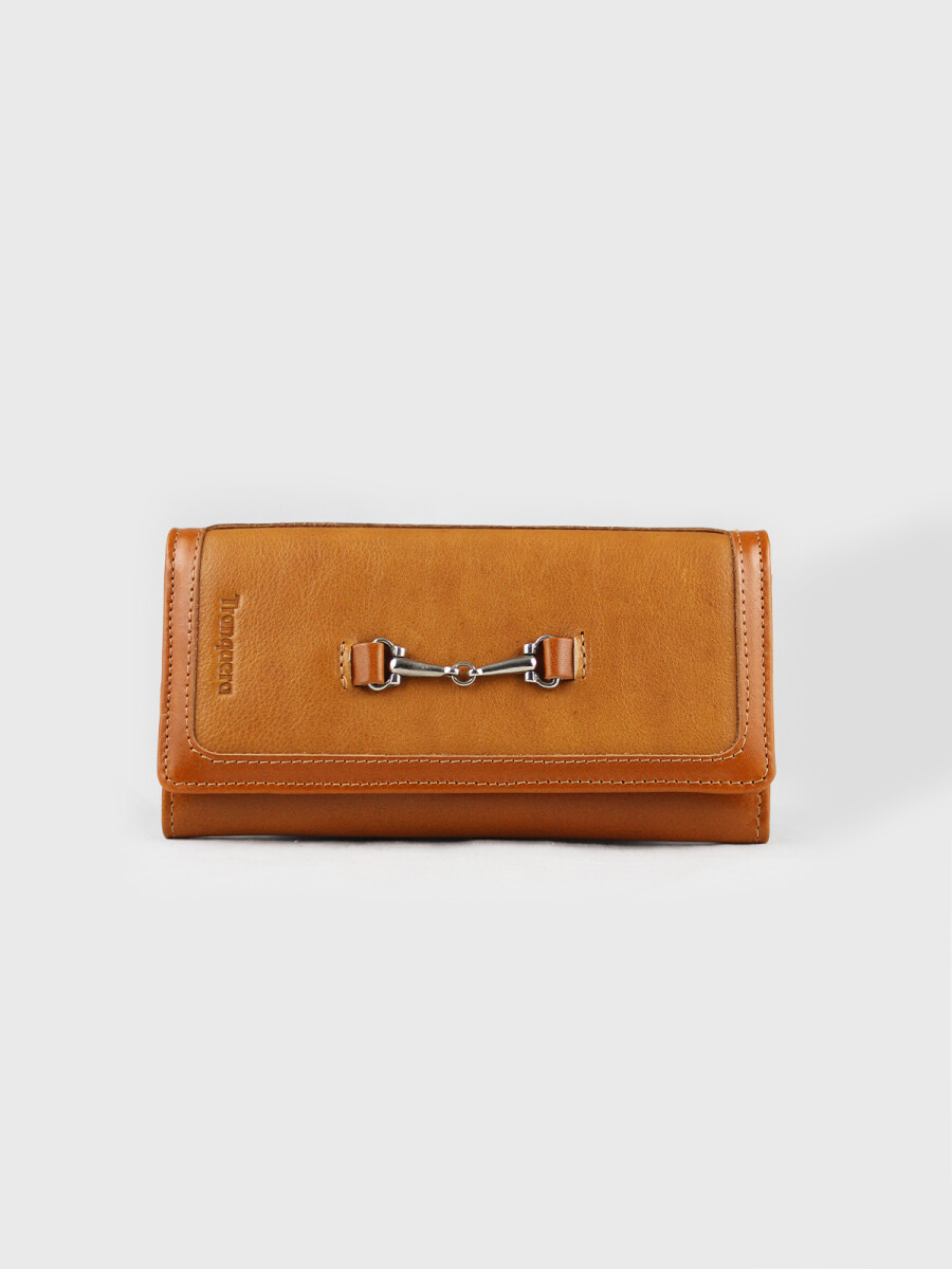 Billetera Camelia - Combinada - Camel con Aplique 