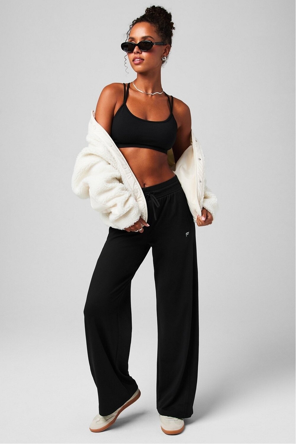 Pantalón Cloud Jersey Wide Leg Pant Mujer Black