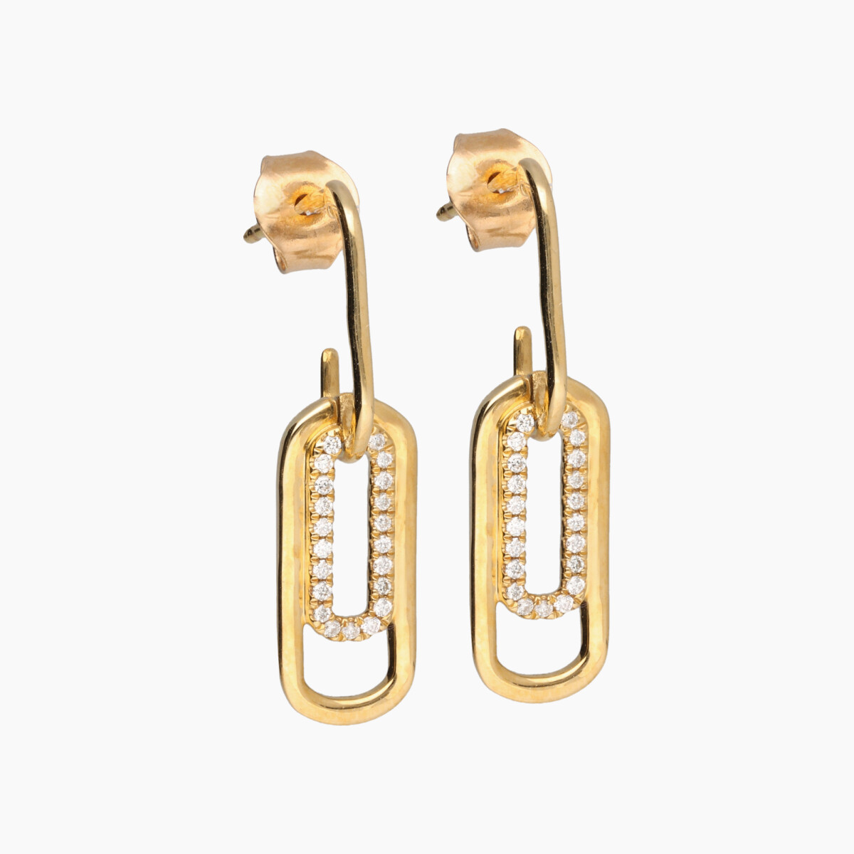 Caravanas En Oro 18k Con Brillantes 