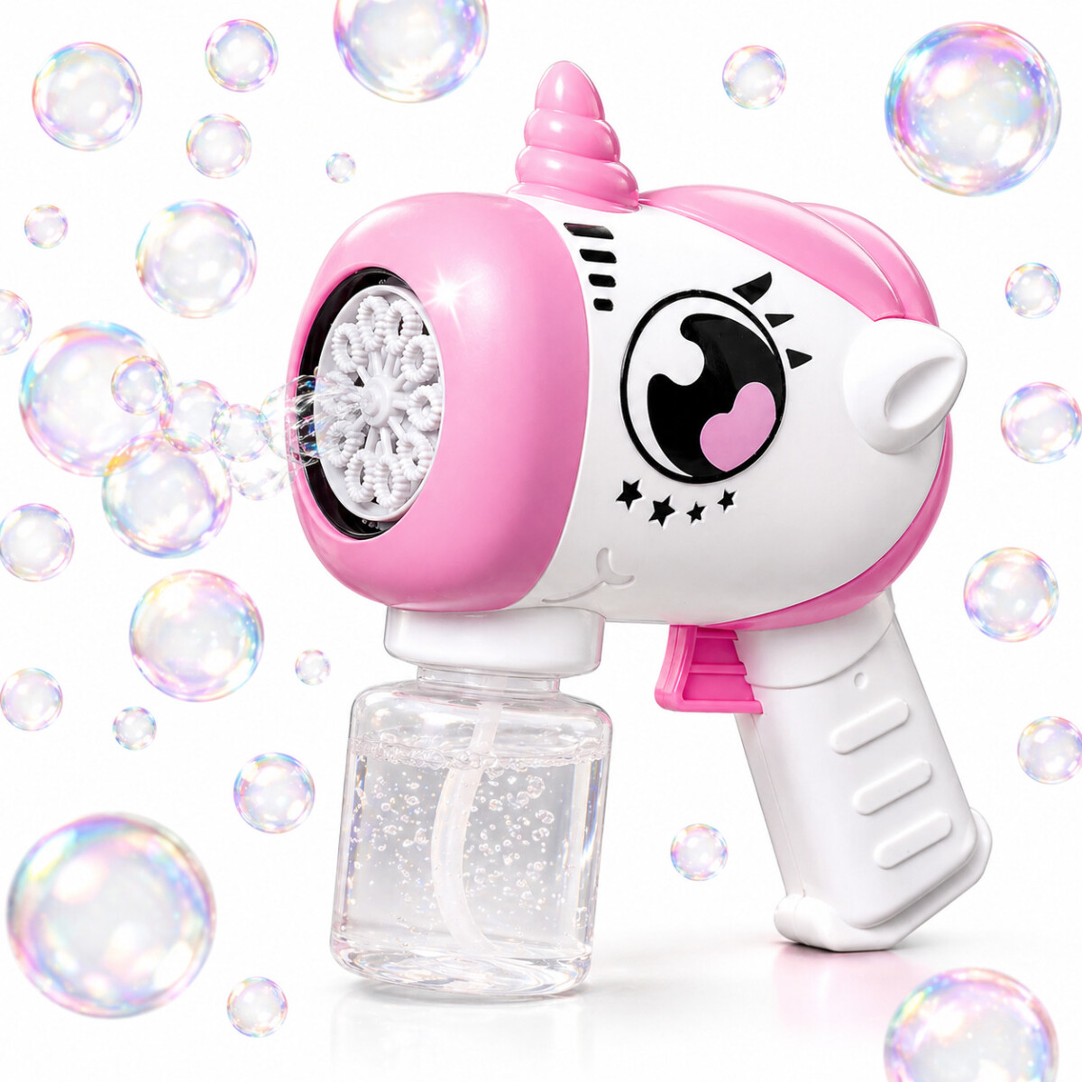 Pistola Burbuja Automatica Burbujero Juguete Recargable - Unicornio 