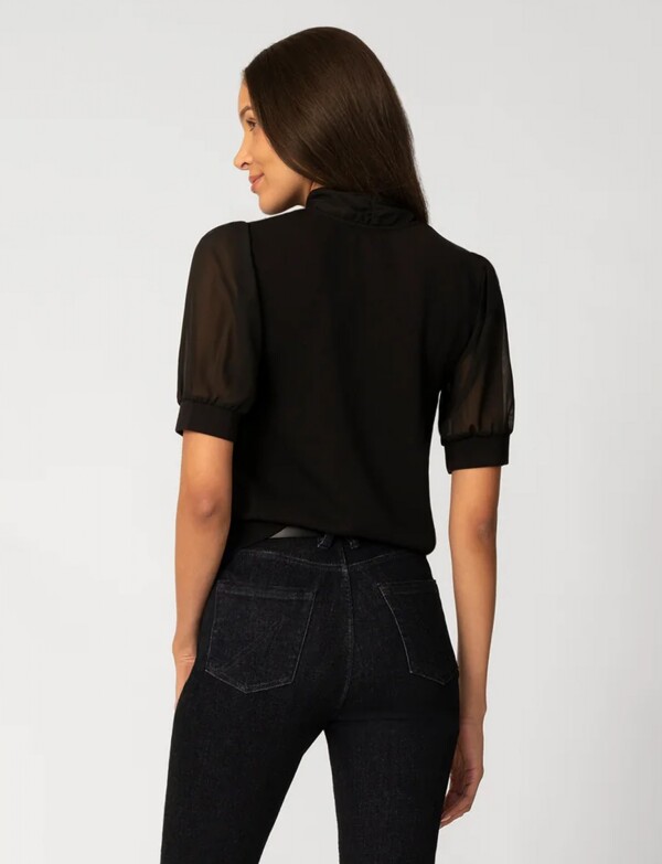 Blusa Escote Con Lazo NEGRO