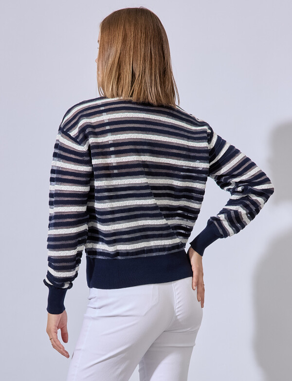 Cardigan Stripes AZUL/MULTI