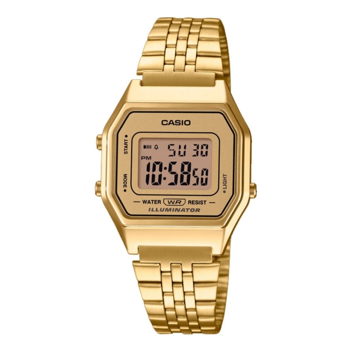 Reloj Casio Retro La680wga-9df Dorado Con Correa De Acero 