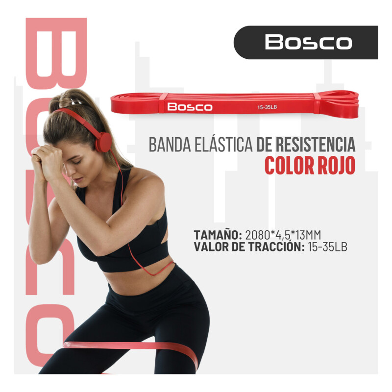Set 4 Bandas Elasticas Resistencia Bosco Latex + Bolso Multicolor